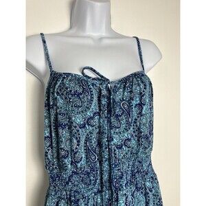 Faded Glory Elegant Blue & Teal Paisley Midi Dress  Sz M (8-10)